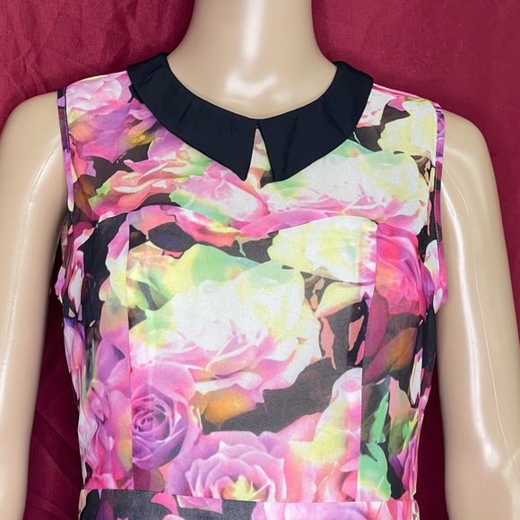 2014 Pretty Little Liars Hanna Chiffon Collared Bold Floral Mini Dress SP - Picture 2 of 7